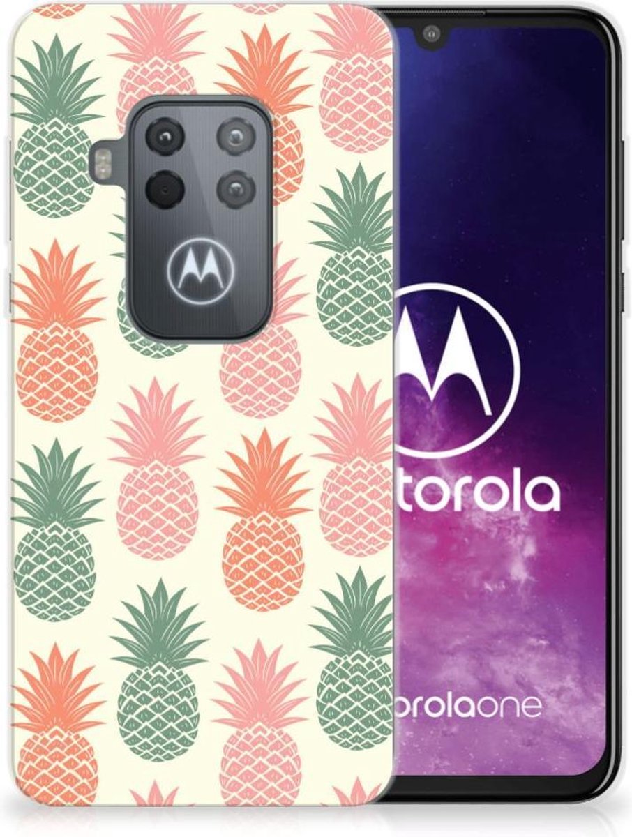 Motorola One Zoom Siliconen Case Ananas