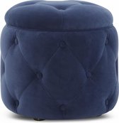 Lanterfant Poef Henry – Velvet – Mooie knoopdetails – Royal Blue