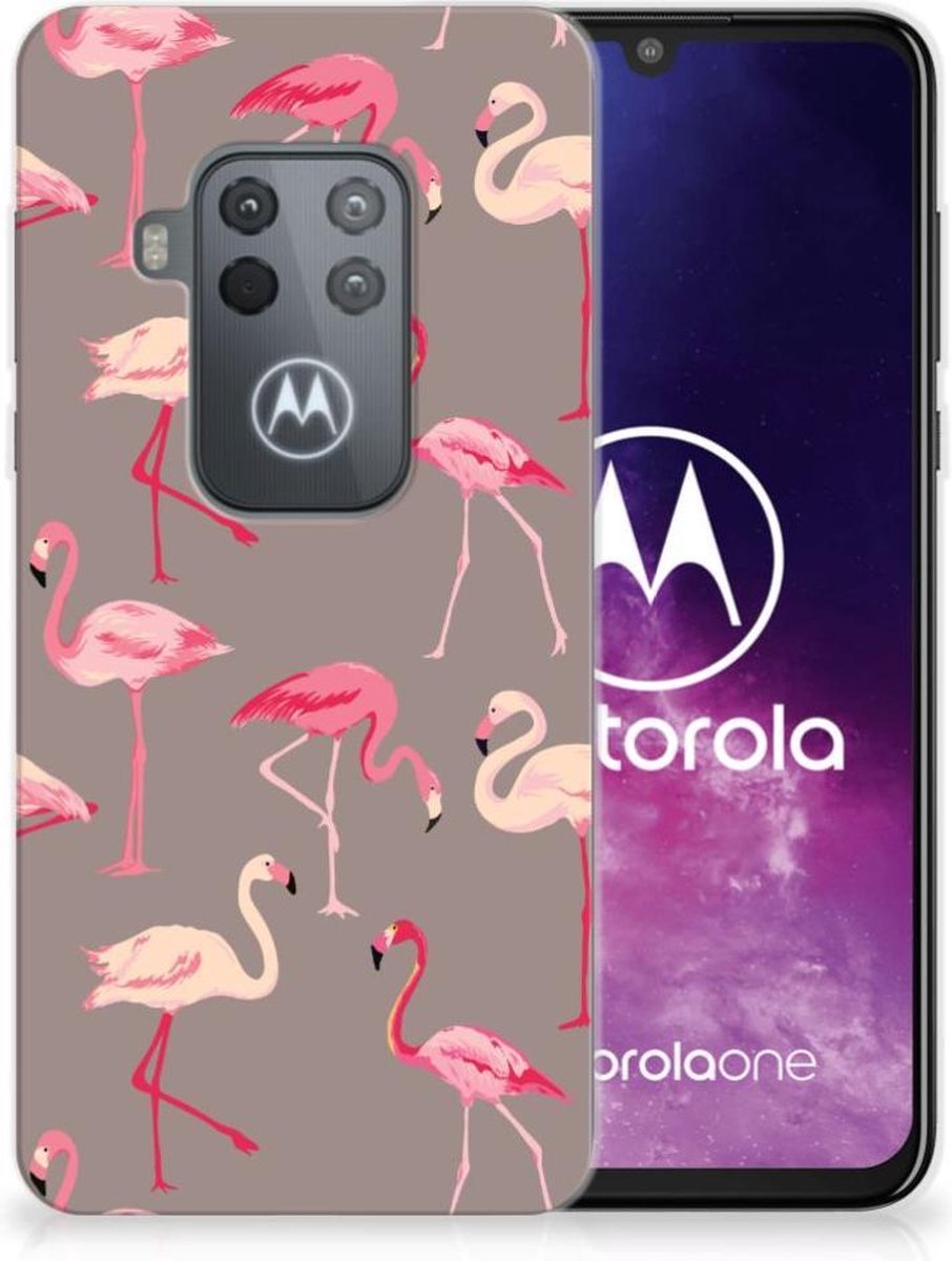 Motorola One Zoom TPU Hoesje Flamingo