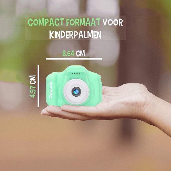 Kizeefun Kids Camera, Cartoon Dinosaurussen Nieuwe Bouwsteen Kids Camera's Kerst Verjaardagscadeau voor Jongens Meisjes Leeftijd 3 4 5 6 7 8 9 10 11 12 Jaar Oud, 32GB SD-kaart Inbegrepen