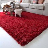 Hoogpolig vloerkleed shaggy Royal 5cm hoogte - rood 65x130 cm