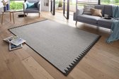 Modern vloerkleed Ida - zwart/crème 80x150 cm