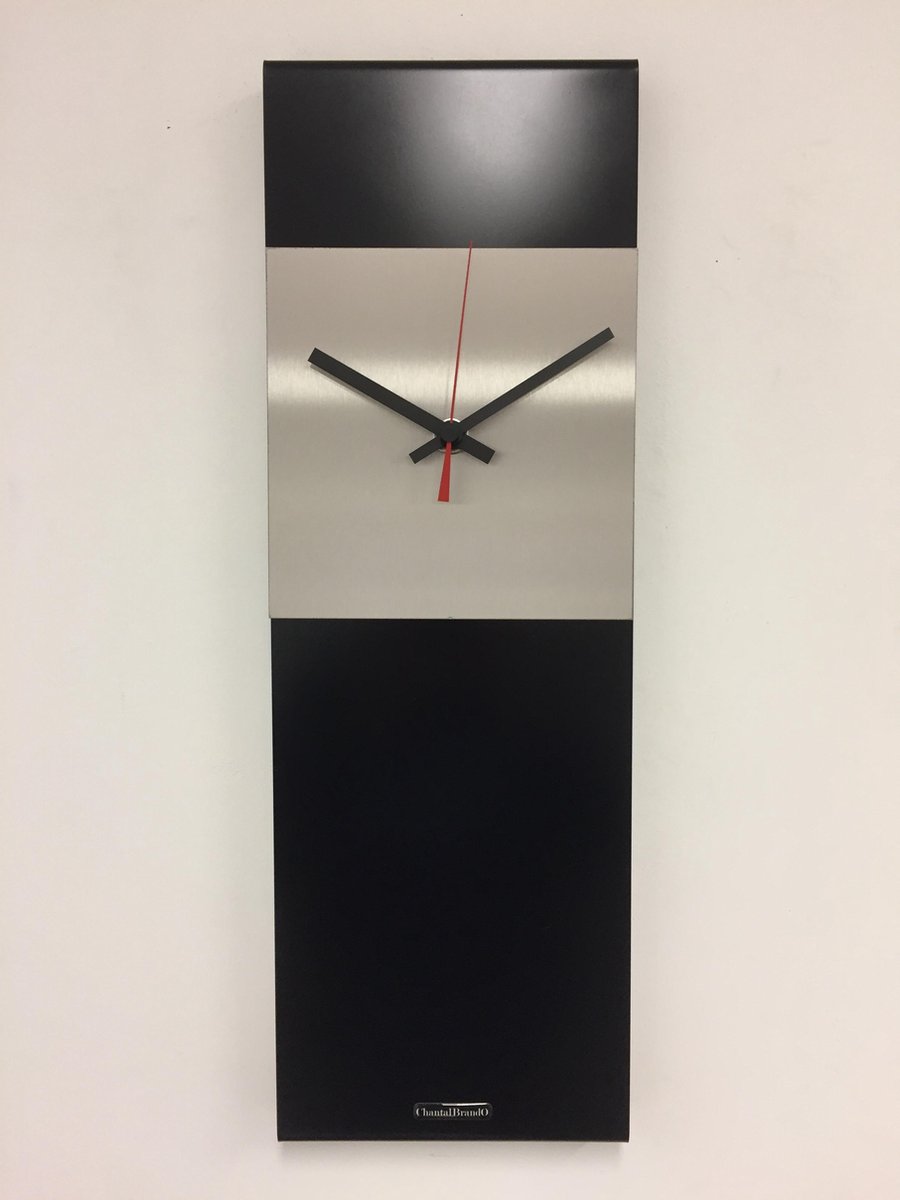 Wandklok LaBrand Export Design Black & RED Pointer