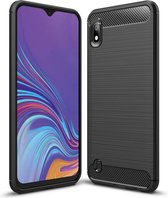 Samsung Galaxy A10 Carbone Brushed Tpu Zwart Cover Case Hoesje CBL