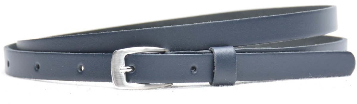 Moderiemen 1,5 cm smalle blauwe riem - 100% leder - Maat 85 - Totale lengte 100cm