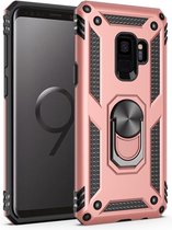 Xssive Anti Shock Back Cover met Magnetische Ringhouder voor Samsung Galaxy S9 - Rose Goud