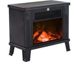 Elektrische haard - Electrische Kachel - Sfeerhaard - Met verwarming - Compact - Vrijstaand - Zwart…