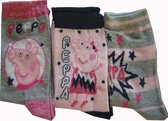 Set van 3 paar sokken van Peppa Big maat 23/26, roze/grijs/zwart