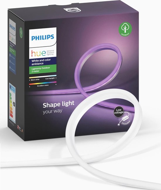 Philips Hue Lightstrip Outdoor - White and Color Ambiance - 2m - Buiten |  bol.com