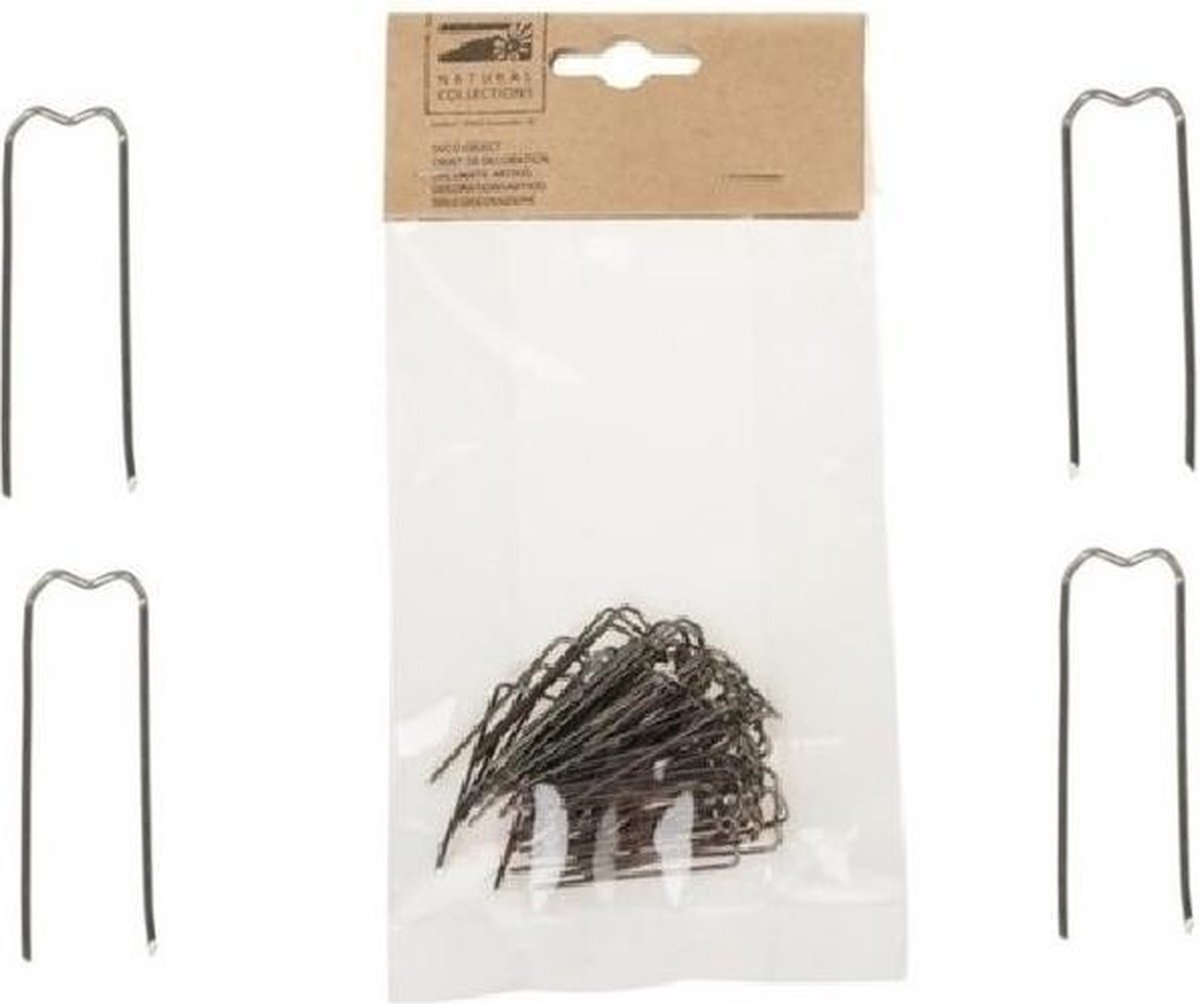 Kerststukje maken onderdelen 50x steekkrammen klemmetjes 1-4 cm - krammen/patentkrammen