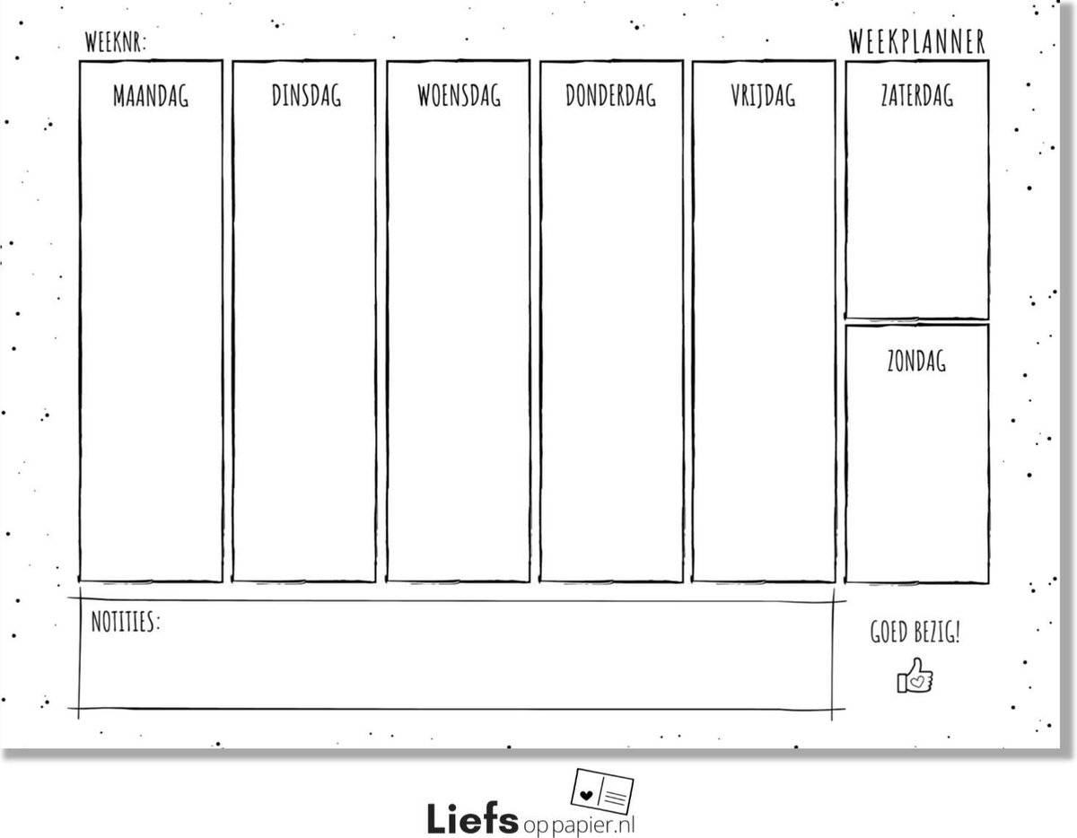 Weekplanner blok - Liefs op papier