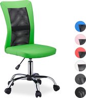 Relaxdays bureaustoel zonder armleuning - ergonomische computerstoel - verstelbaar - stoel - groen