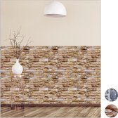 Relaxdays wandpaneel zelfklevend - 3D muursticker - steenlook - wandpanelen - decoratie - Design C, Pak van 10