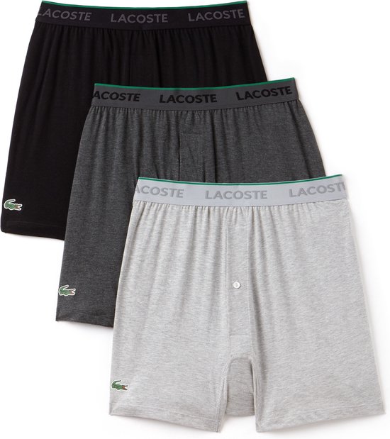 Lacoste Heren Heren Boxershorts Gebreid Jersey Losse Lange Pijpen 3 Pack S bol