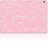 Back Case Lenovo Tab M10 TPU Siliconen Hoesje White Flowers