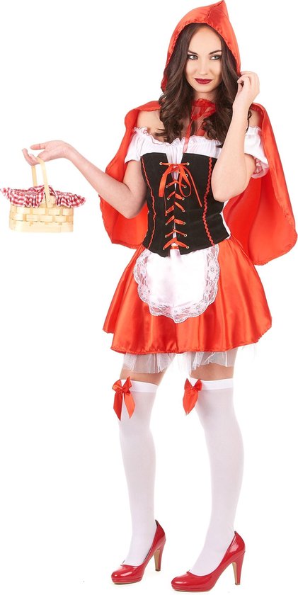 LUCIDA - Roodkapje kostuum met nep korset voor vrouwen - XL - LUCIDA