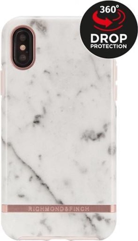 Richmond & Finch Marmer iPhone XS Max case - Wit hoesje - White Marble