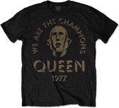 Queen Heren Tshirt -M- We Are The Champions Zwart