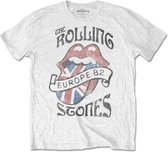 The Rolling Stones - Europe 82 Heren T-shirt - M - Wit