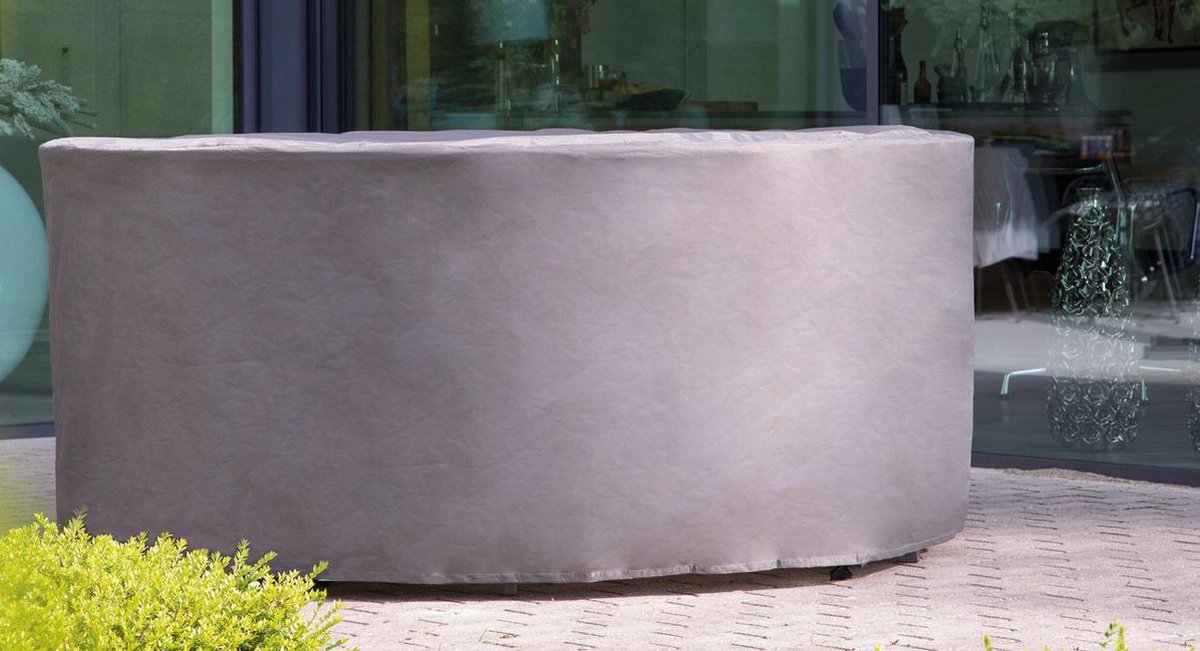 Weersbestendige Beschermhoes Ronde Tuinset (M) | ø 200 x 85 cm | Premium | Waterproof | TÜV Rheinland Gecertificeerd | Hoes voor Tuin | Waterdicht | Solution Dyed (verkleuring onmogelijk) | Zwart