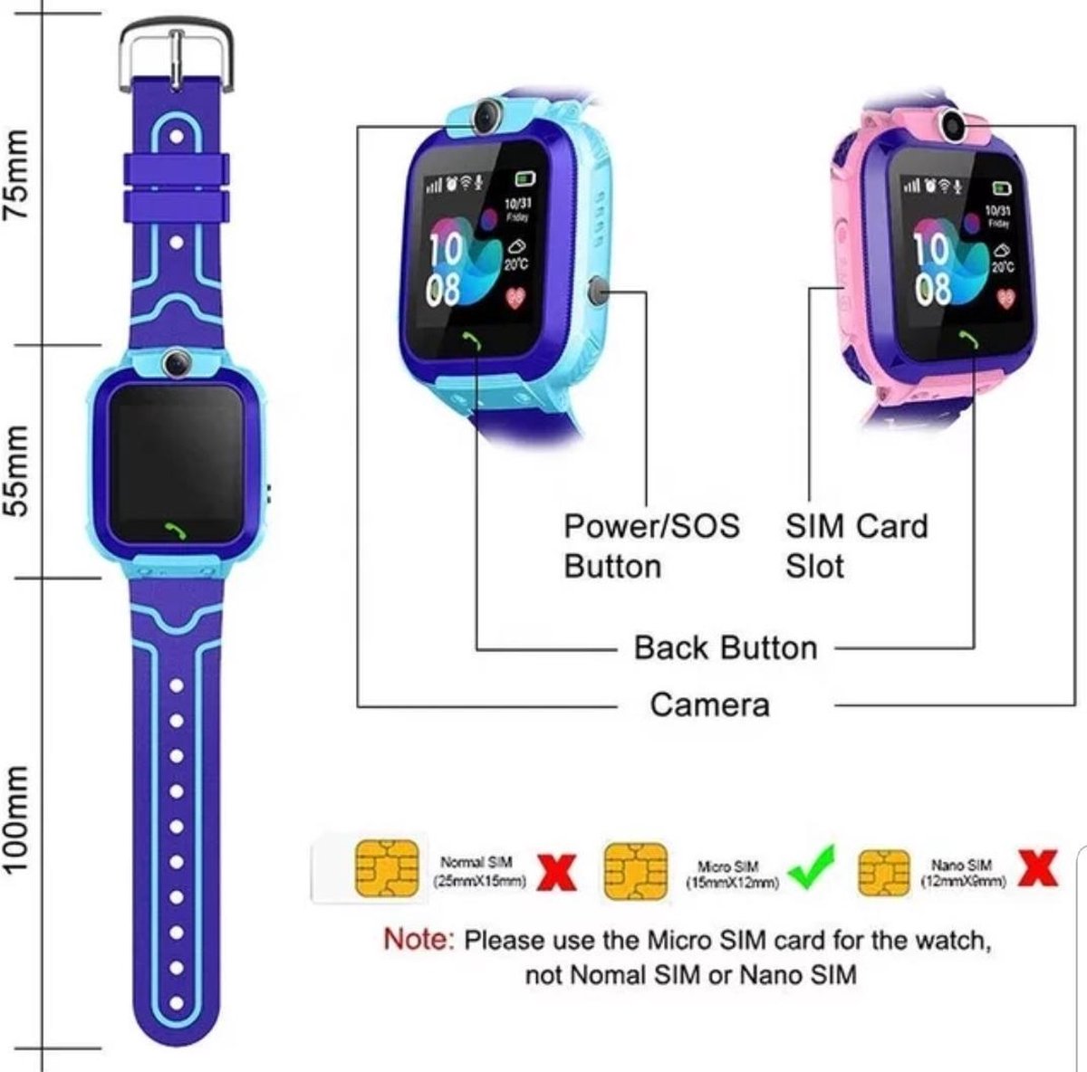 Golden Label - Smartwatch - smartwatch kinderen - smartwatch gps -  Smartwatches - Bel | bol.com