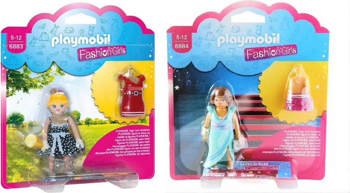 Twee Playmobil Girls poppetjes - City Life Fashion Girl - Retro Nr. 6883 en  Soiree Nr.... | bol.com