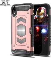 iPhone XR Luxe Armor Case met Pashouder - Rose goud - van Bixb