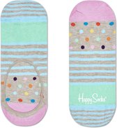 Happy Socks Stripe Dots Liner Socks - Pastel/Grijs - Maat 41-46