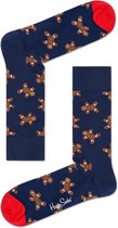 Happy Socks - Happy Holiday - kerst sokken - Gingerbread - Donkerblauw Multi - Unisex - Maat 36-40