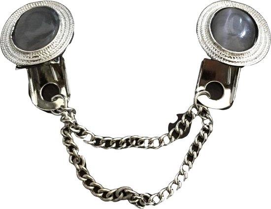 Petra's Sieradenwereld - Vestclip grijs tijgeroog