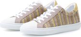 KUNOKA Camille raffia yellow - Sneakers Dames - maat 40 - Wit Ivoor Geel