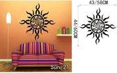 3D Sticker Decoratie Mooie zon en maan Etnische Boho Sunshine muur sticker Art Decor Sticker Vinyl Fashion muurstickers Home Decor slaapkamer - Sun21 / Small