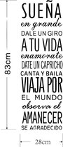 3D Sticker Decoratie Spaans Inspirerend positieve Quotes Vinyl Muursticker Amanecer Se Agradecido Art Home Woonkamer Decoratie