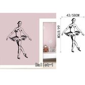 3D Sticker Decoratie Dansend Ballet Meisjes Schets Muurstickers Voor Woonkamer Slaapkamer Badkamer Decoracion Kinderen Kinderkamer Wallpapers Home Decor - Ballet5 / L