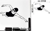 3D Sticker Decoratie GYM Zwemmen Muurstickers Home Decor Woonkamer Verwijderbare Vinyl Poster Zwemmen Wall Art Decals Adesivo De Parede Nursery Muurschildering - Swim12 / Large