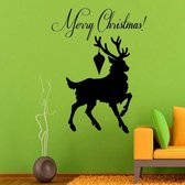 3D Sticker Decoratie Rendier Silhouet Muursticker Vinyl Kerstmis Art Decoative Vrolijk kerstfeest Citaat Home Decor Muurschilderingen MC073 - Customzied Colors / 55cm x 88cm