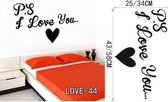3D Sticker Decoratie Romantisch Liefde Liefdevol Paar Slaapkamer Art Mural Woonkamer Vinyl Carving Muurtattoo Sticker voor Huisdecoratie - LOVE44 / Large