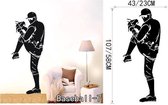 3D Sticker Decoratie Honkbalspeler Shorting With BIg Baseball Vinyl Wall Sticker Home Slaapkamer Art Design Sport Series Wallpaper - Baseball7 / Large