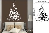 3D Sticker Decoratie Indische Namaste Woorden Religie Muurtattoo Vinyl Lotus Yoga Sticker Boeddha Ganesha Home Decor Slaapkamer Bloem Muurschildering - zwart / Large