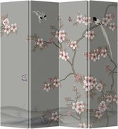 Fine Asianliving Chinees Kamerscherm Oosters Scheidingswand B160xH180cm 4 Panelen Licht Roze Sakura