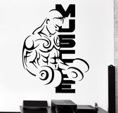 3D Sticker Decoratie Woonkamer Decoratie Muursticker Sport Spier Bodybuilding Dumbell Barbell Vinyl Decal Moderne muurstickers KW-190