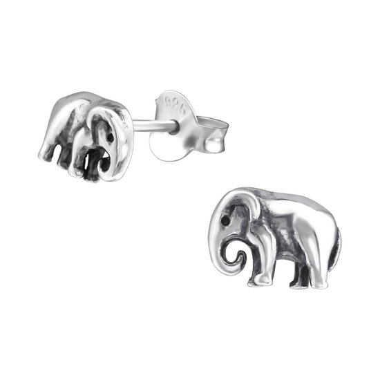 Joy|S - Zilveren olifant oorbellen 7 x 5 geoxideerd bol.com