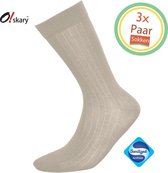 Sokken heren | 3 Paar Herensokken beige | Naadloze sokken | Anti-bacterieel door Zwitserse Sanitized® | 43-46