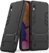 Luxe Back cover voor Samsung Galaxy A10 - Zwart - Shockproof Armor - met kickstand