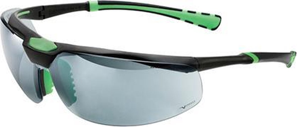 Univet veiligheidsbril 5X3 zwart/groen smoke UV+ DC coating