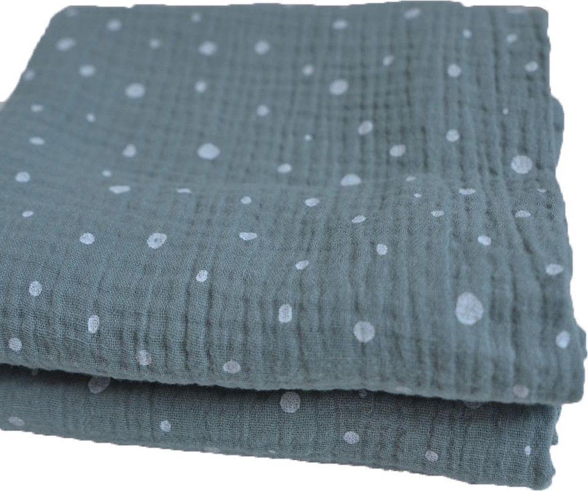 Goedkoopste Hydrofieldoek oud groen met stippen - 60x60cm - 3 stuks