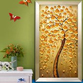 Canvas Schilderij * Lucky Money Tree - Geldboom * - Kunst aan je Muur - Modern Realistisch - Kleur-goud - 40 x 80 cm