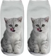 Enkelsokken Kat - kattensokken - fotoprint enkelsokken - Unisex - Maat 36-41