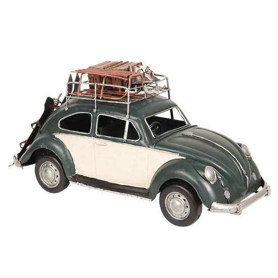 houten achterzijde Autorisatie Clayre & Eef Modelauto Volkswagen Kever Licentie Auto 36*12*16 cm Groen  Metaal... | bol.com