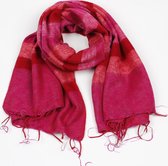bol.com | Zachte dames sjaal - fuchsia - roze - rood gemêleerd omslagdoek  80x190cm